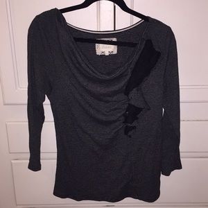 Cowl neck 3/4 sleeve top - Anthropologie M